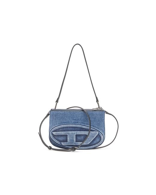 DIESEL Blue 1Dr Twin-Schultertasche Mit Zwei Fächern Aus Solarisiertem Denim