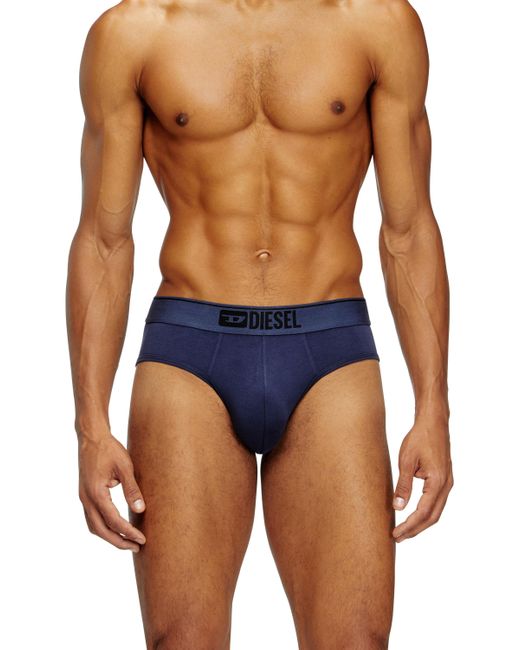 DIESEL Blue Three-Pack Of Plain Logo Briefs for men