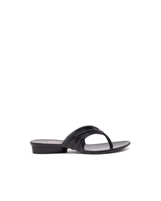 DIESEL White Sculptural Flip-Flops