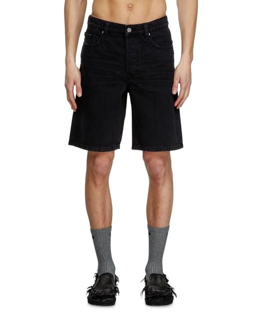 DIESEL Black Denim Shorts for men