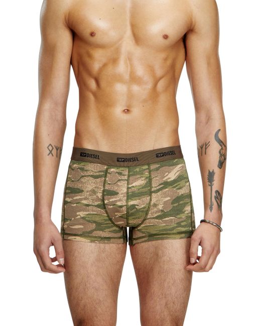 DIESEL Green 3-Pack Of Boxer Briefs Plain And Camo for men