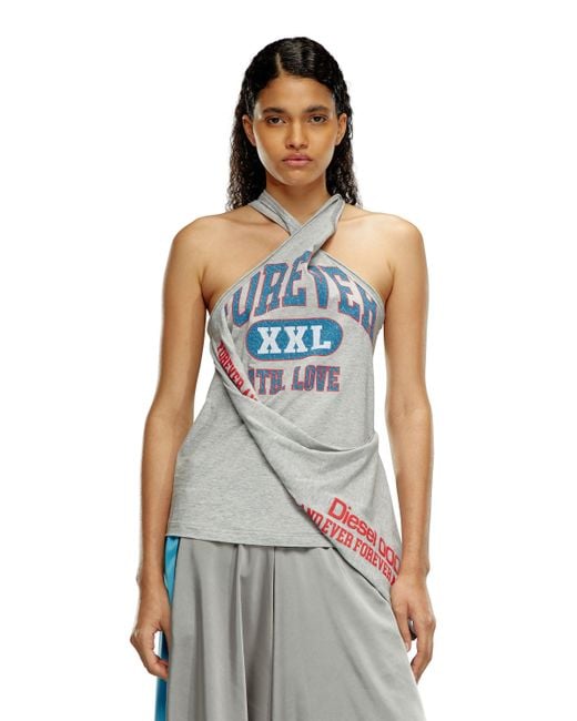DIESEL College Tank Top With Twisted Front | Lyst