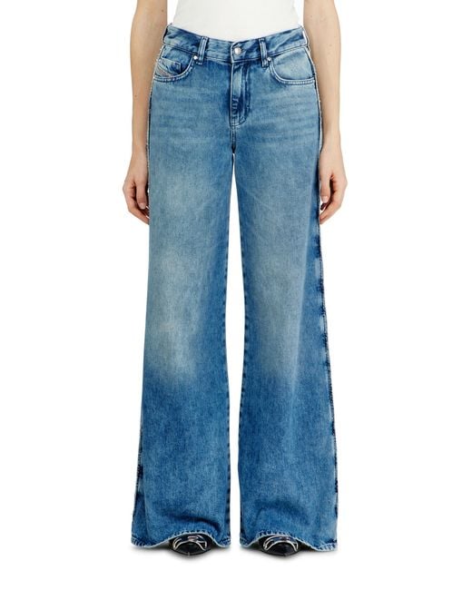 DIESEL Blue Flare Jeans Regular Waist 1978 D-Akemi, Medium, Zip Fly