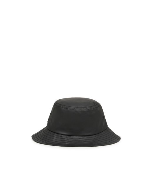 DIESEL Black Bucket Hat In Coated Twill for men