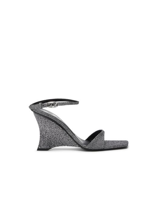 DIESEL White D-Amber-Wedge Sandals