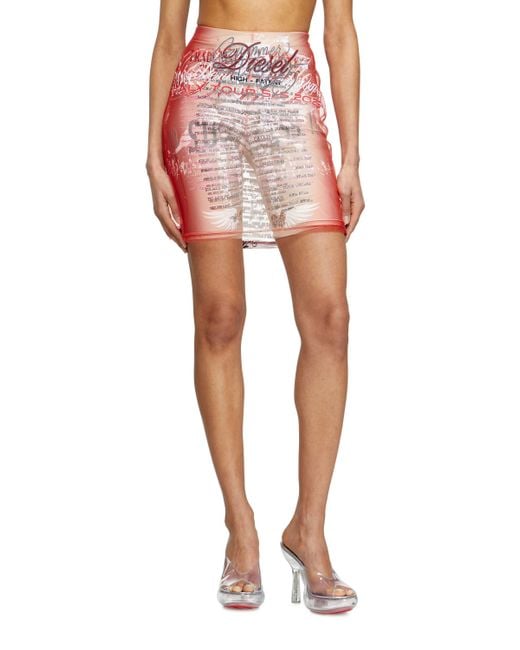 DIESEL Layered Skirt With Lyrics Print