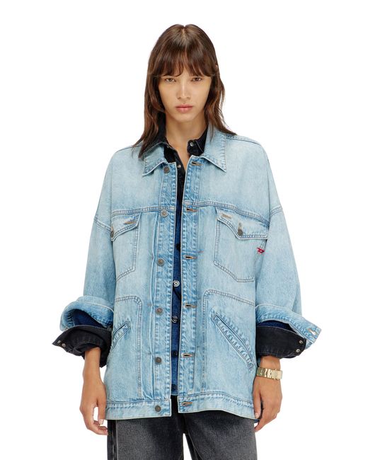 DIESEL Blue Oversized Denim Workwear Jacket