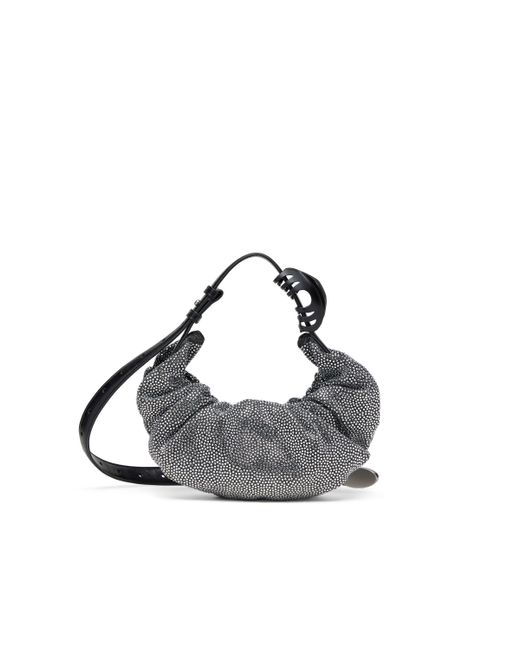DIESEL Red Grab-d S-small Scrunched Hobo Bag In Crystal Denim