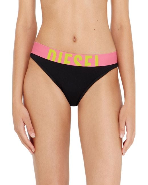 DIESEL Black 3-Pack Of Panties With Contrasting Waistband