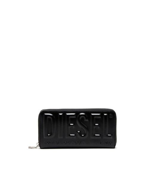 DIESEL Black Long Zip Wallet for men