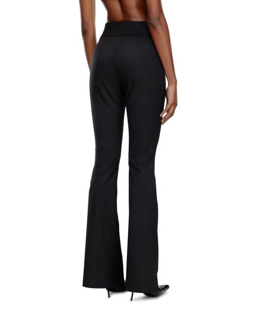 DIESEL Twill Pants With Metal Oval D Plaque Black