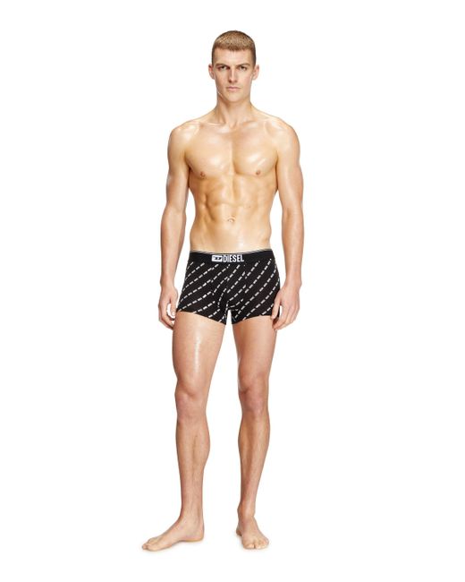 DIESEL Black Three-Pack Boxer Briefs With Diagonal Logo for men