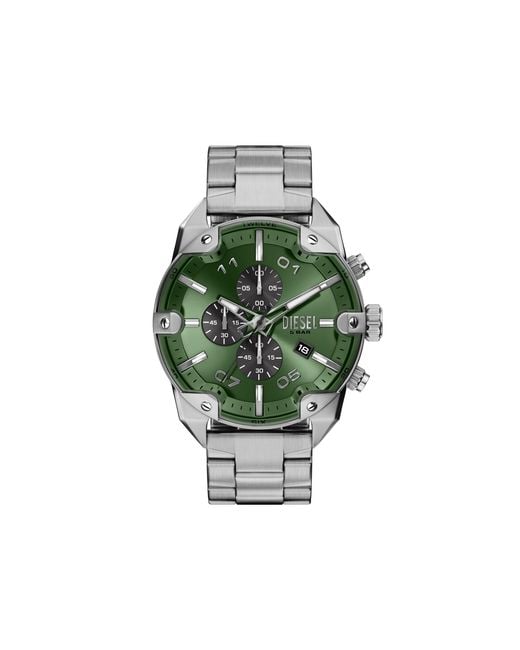 DIESEL Green Spiked Stainless Steel Watch for men
