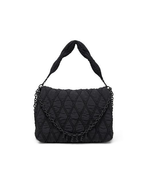 DIESEL Black Charm-D-Large Shoulder Bag