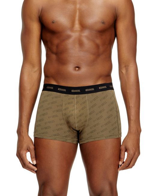 DIESEL Green Three-Pack Boxer Briefs With Stylised Logo for men