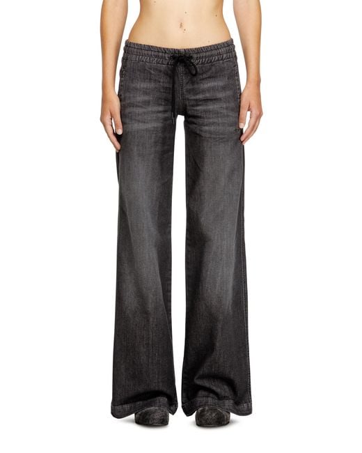 DIESEL Black Relaxed Low Waist 2078 D-Ainty Joggjeans, /Dark, Elastic Waistband