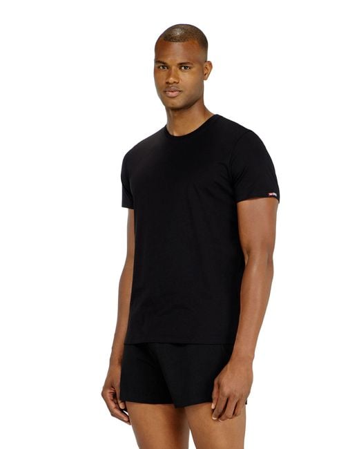 DIESEL Black Set Of 3 Cotton T-Shirts for men