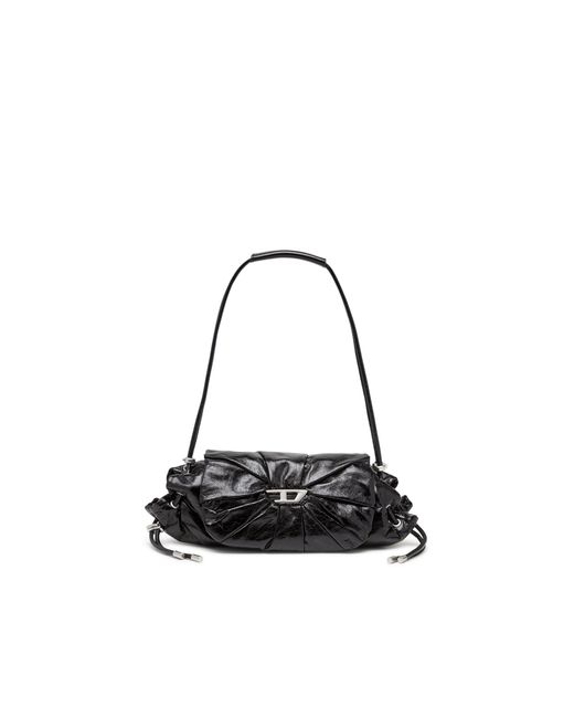 DIESEL White Scrunch-D-Small Shoulder Bag