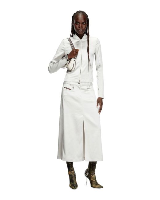 DIESEL White Rib-Knit And Stretch Satin Jacket