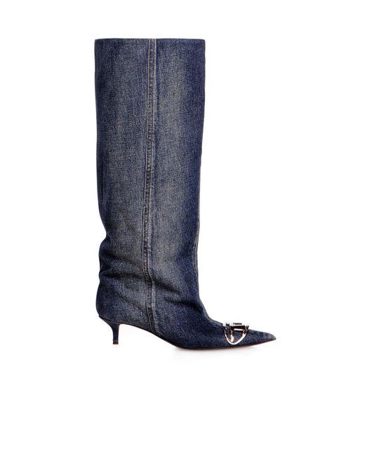 DIESEL Blue D-Venus-Slouchy Knee-High Boot