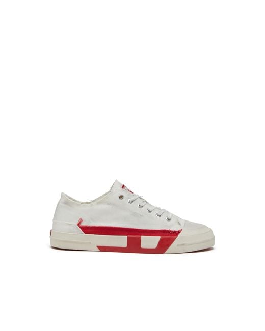 DIESEL Pink S-D-Verse-Dirty-Effect Canvas Sneakers for men