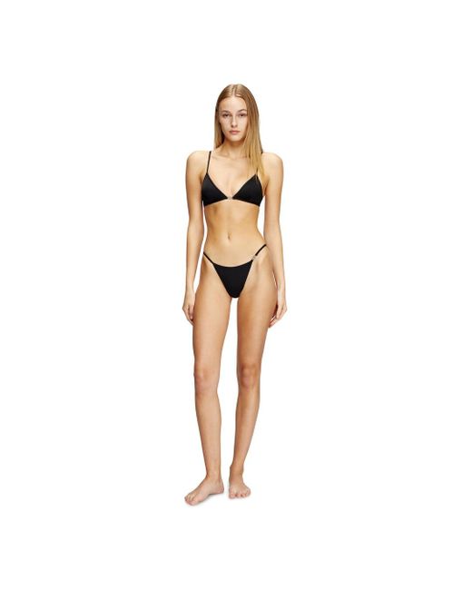 DIESEL Black High-Leg Briefs With Oval D Detail