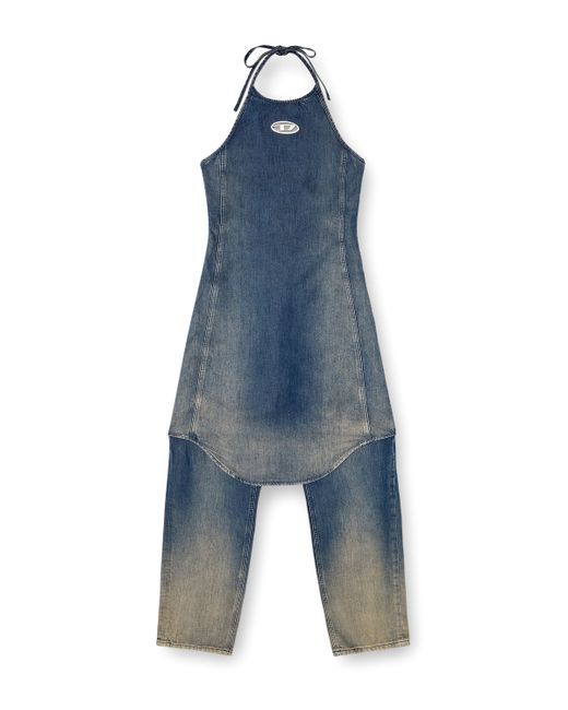 DIESEL Blue Halter Jumpsuit