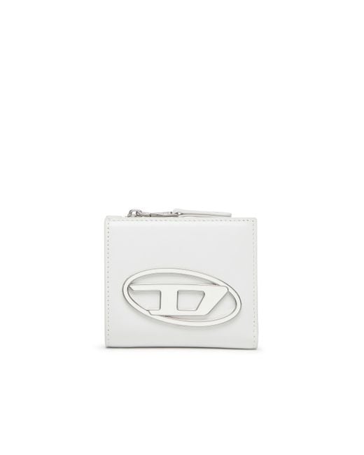 Portefeuille en cuir à deux volets DIESEL en coloris White