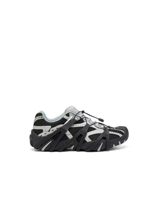DIESEL Black S-Prototype Cr-Mesh And Pu Sneakers With Double Lacing for men