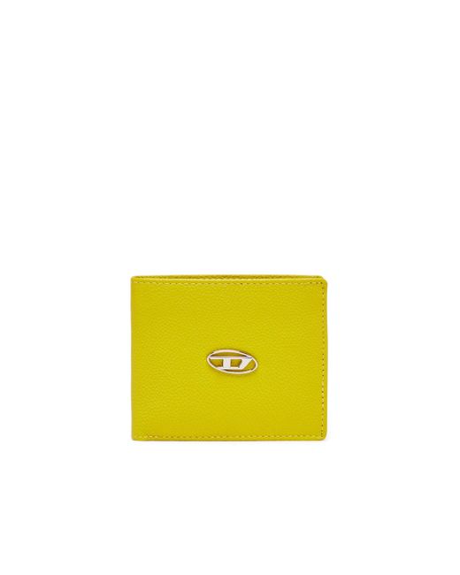 DIESEL Yellow Bi-fold Wallet In Grainy Leather for men