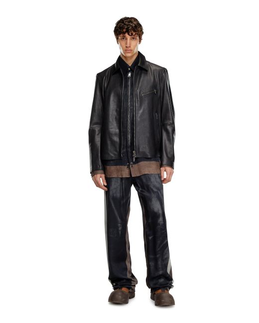 メンズ DIESEL レザージャケット Black