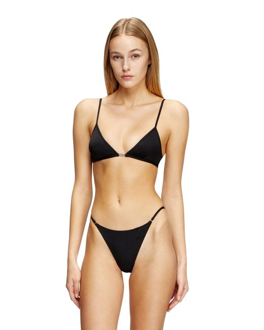 DIESEL Black Microfibre Triangle Bra With Oval D Detail