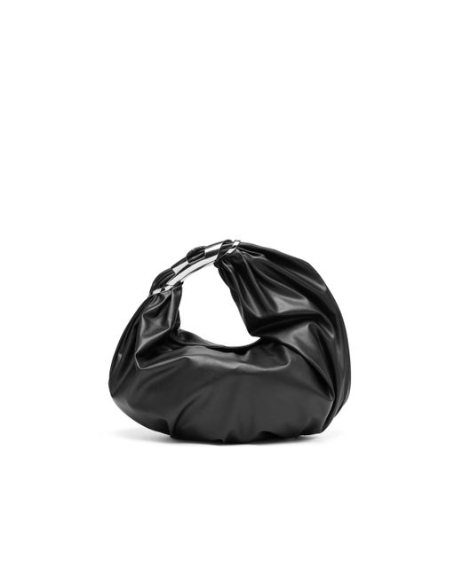 DIESEL Black Grab-d M-embellished Hobo Bag In Stretch Pu