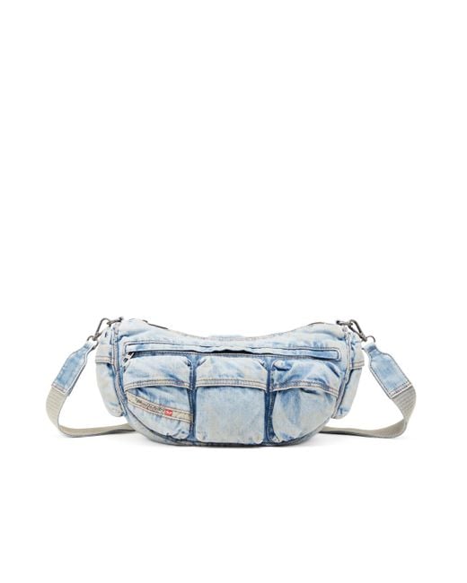 DIESEL Re-edition Travel 3000 デニムショルダーバッグ Blue