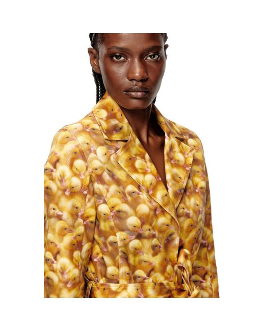 DIESEL Metallic Trench Coat With Duck Print