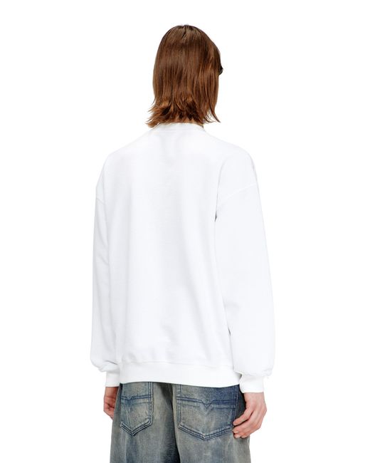 DIESEL White Sweatshirt With Devorèe Floating Threads for men