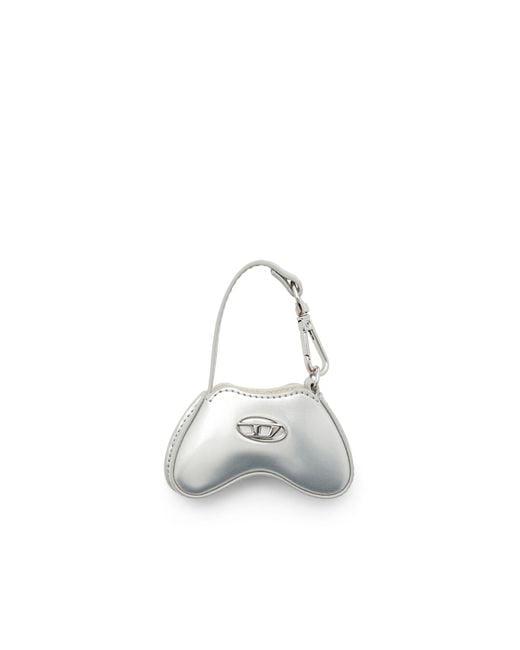 DIESEL White Glossy Bag Charm With Mirror