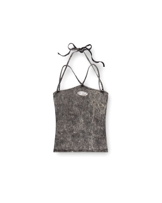 DIESEL Ribbed Halterneck With Cross-Over Straps Multicolor