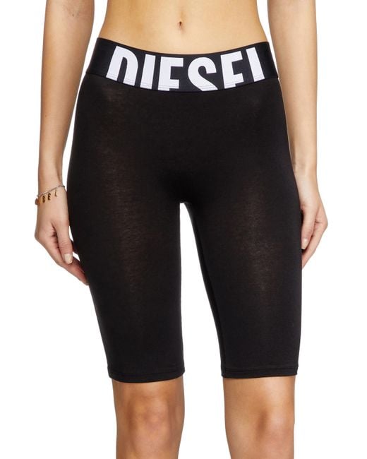 DIESEL Black Short Pants With Cut-Off Logo