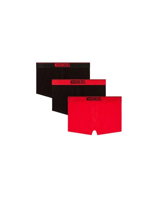 DIESEL Red Three-Pack Of Plain Boxer for men