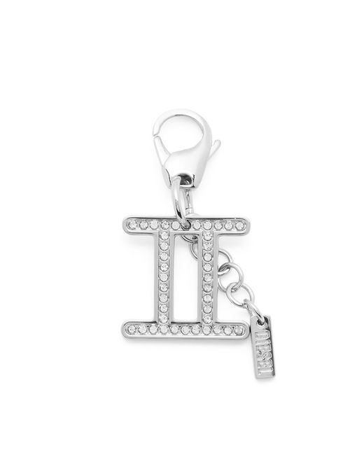DIESEL White Metal Gemini Charm With Rhinestones