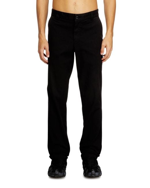 DIESEL Black Cotton Pants With Utility Loop for men