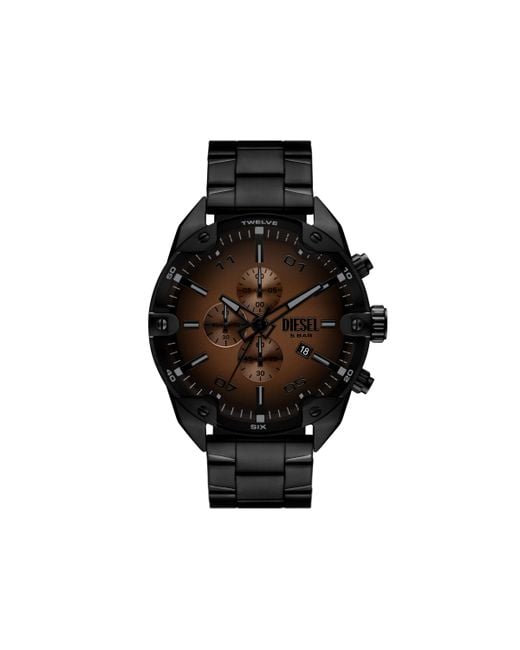 Reloj Spiked De Acero Inoxidable Negro DIESEL de hombre de color Black