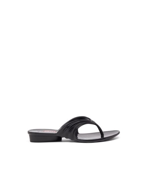 DIESEL White Sculptural Flip-Flops