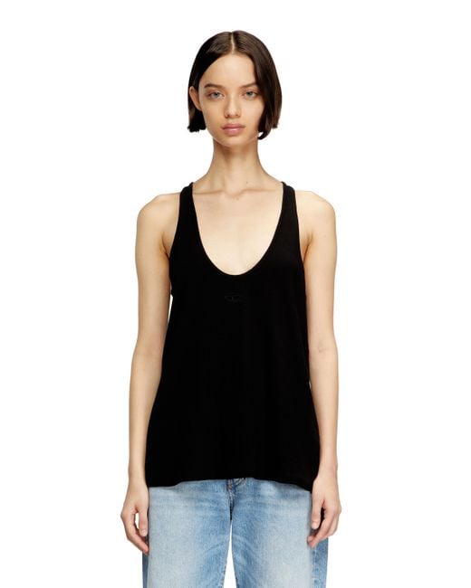 Canotta A Costine Con Oval D di DIESEL in Black