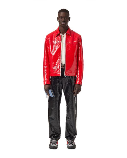 DIESEL Vinyl-effect Trucker Jacket in 