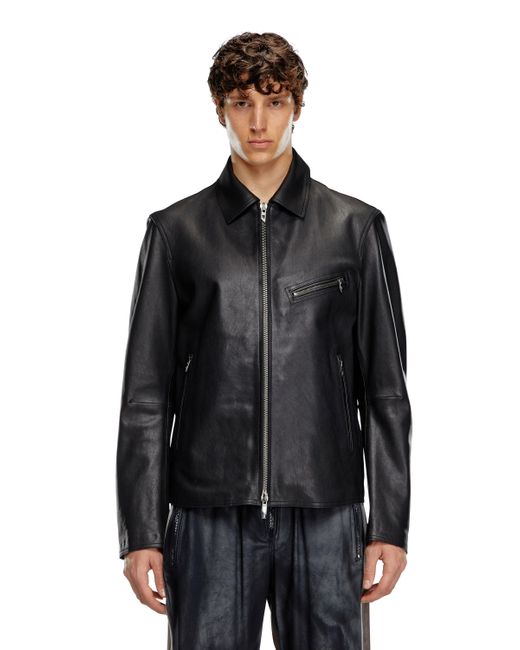 メンズ DIESEL レザージャケット Black