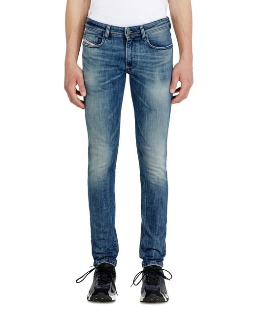 DIESEL Blue Skinny Jeans Low Waist 1979 Sleenker, Medium, Zip Fly for men