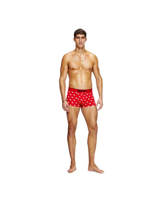 DIESEL Red Three-Pack Boxer Briefs With Heart Motif for men