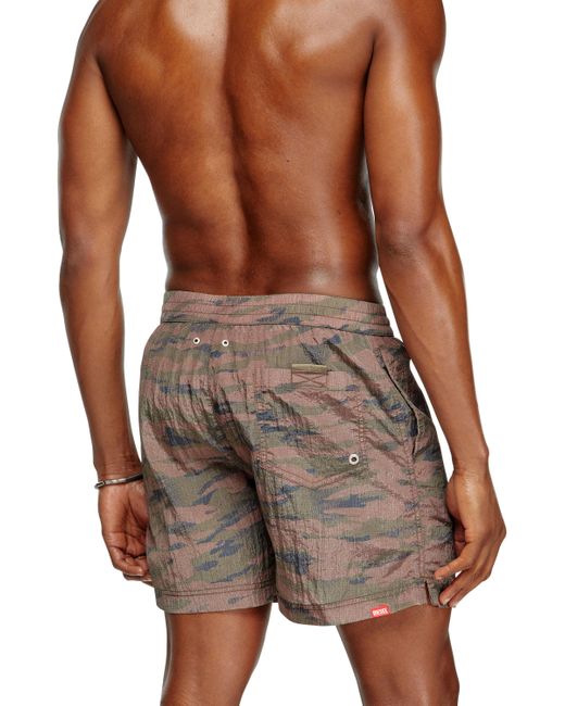DIESEL Brown Mid-Length Swim Shorts for men